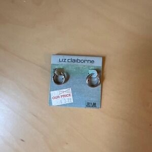 New Dead Stock Liz Claiborne Gold Hoop Earrings • Classic Minimal 90s